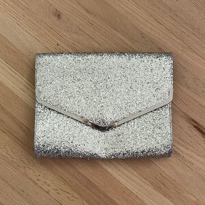 H&M Glitter Silver Glitter Envelope Clutch